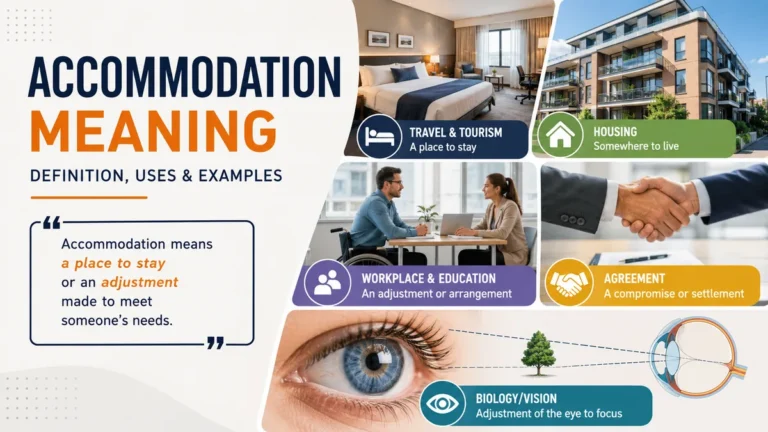 accommodation meaning: Definition, Uses & Examples