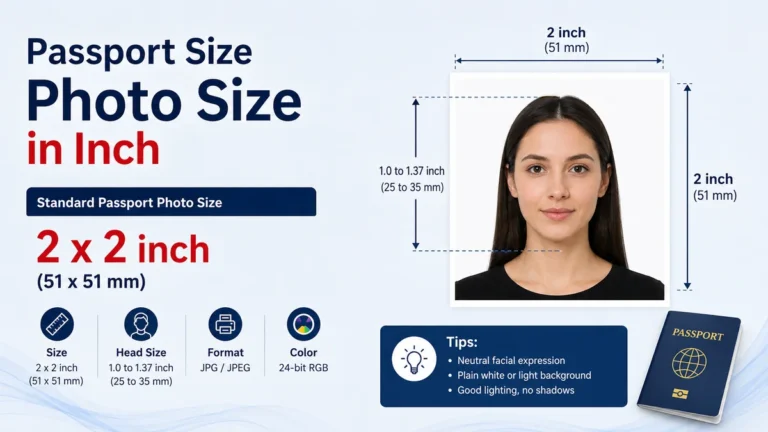 passport size photo size in inch: Complete Size Guide