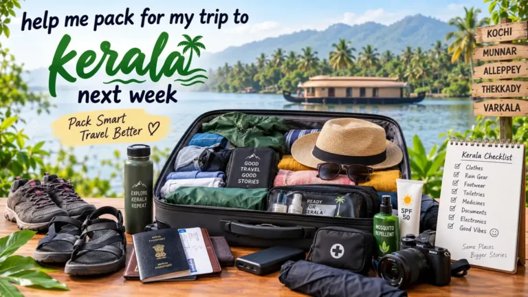 help me pack for my trip to kerala next week