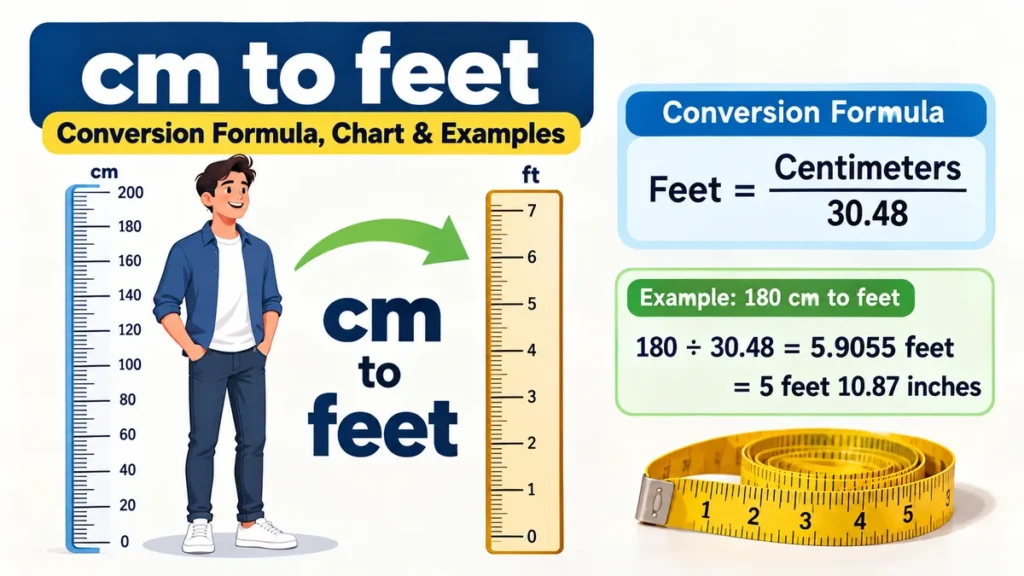 cm to feet Converter: Formula, Chart & Examples
