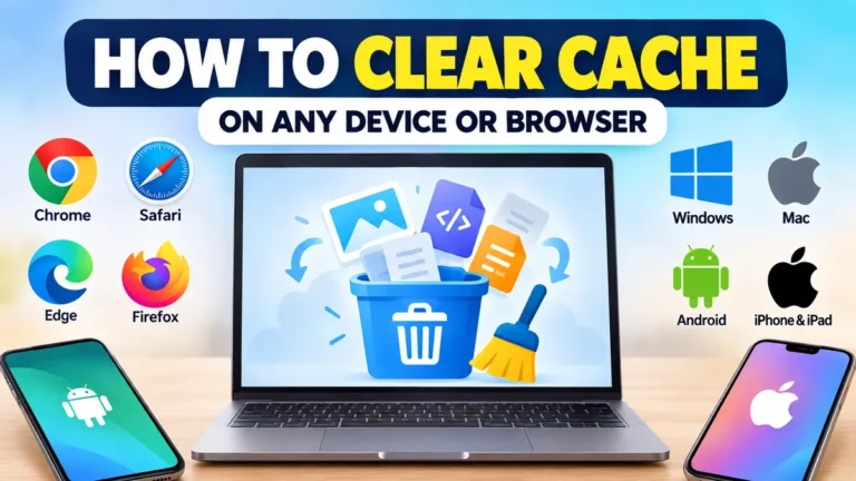 how to clear cache on Any Device or Browser