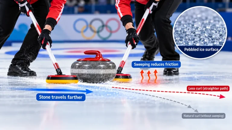 how do brushes affect the stone's path in olympic curling?