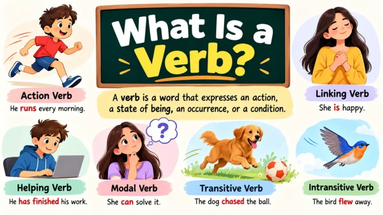 what is a verb? Definition, Types, and Examples